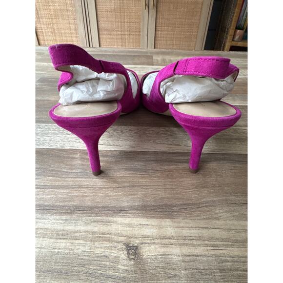 NWT Women's Ann Taylor Kerry Suede Slingback Pump in Rose Violet size 9 Glam - Picture 6 of 6